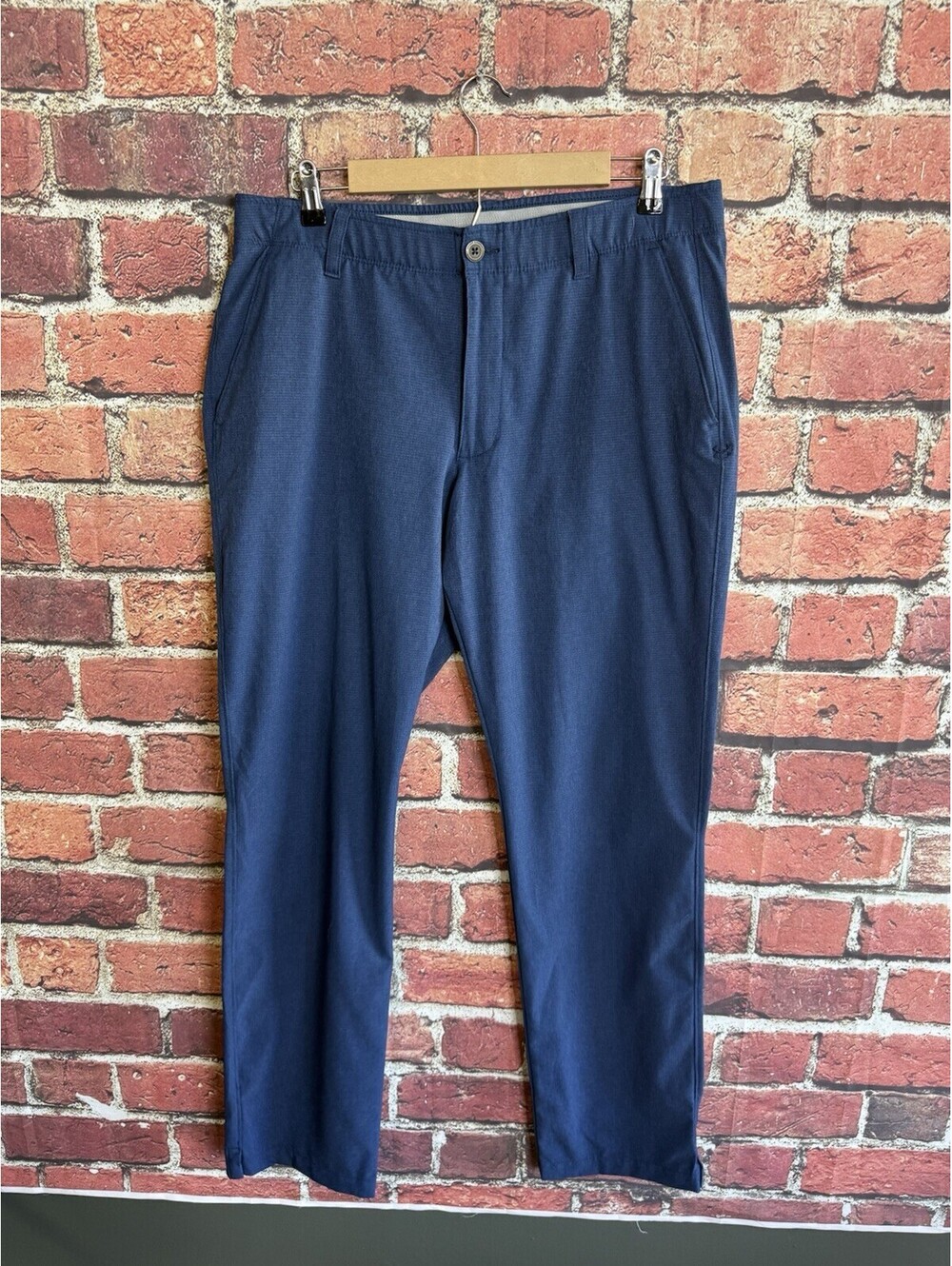 Under Armour Mens Blue Straight Leg Chino Golf Pants Stretch Fit 36 x 34